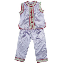 Muatkan imej ke dalam penonton Galeri, Silk Blend Kid&#39;s Suit with Floral Embroidery Edge
