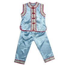 Muatkan imej ke dalam penonton Galeri, Silk Blend Kid&#39;s Suit with Floral Embroidery Edge
