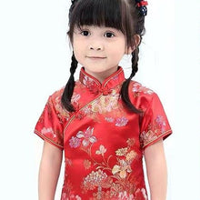 Muatkan imej ke dalam penonton Galeri, Floral Brocade Kid&#39;s Cheongsam Qipao Dress
