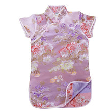 Muatkan imej ke dalam penonton Galeri, Floral Brocade Kid&#39;s Cheongsam Qipao Dress
