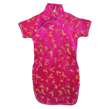 Muatkan imej ke dalam penonton Galeri, Butterfiles Pattern Brocade Kid&#39;s Cheongsam Qipao Dress
