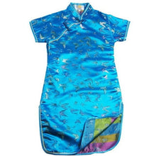 Muatkan imej ke dalam penonton Galeri, Butterfiles Pattern Brocade Kid&#39;s Cheongsam Qipao Dress
