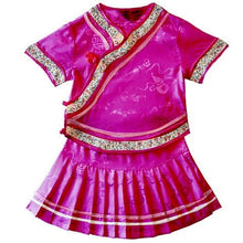 Load image into Gallery viewer, Brocade Kid&#39;s Chinese Style Dress with Decorative Border
