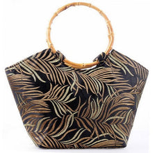 Load image into Gallery viewer, Leaves Pattern Brocade Tote Bag
