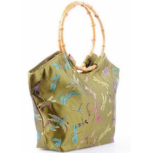 Muatkan imej ke dalam penonton Galeri, Dragonflies Pattern Brocade Tote Bag
