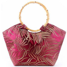 Load image into Gallery viewer, Leaves Pattern Brocade Tote Bag
