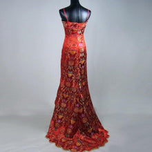 Muatkan imej ke dalam penonton Galeri, Auspicious Pattern Brocade Mermaid Chinese Style Evening Dress Wedding Gown
