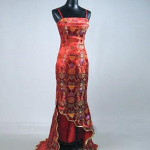 Load image into Gallery viewer, Auspicious Pattern Brocade Mermaid Chinese Style Evening Dress Wedding Gown
