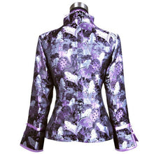 Load image into Gallery viewer, Geisha Faces Pattern Brocade Chinese Jacket with Butterfly Button
