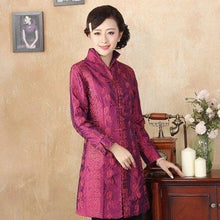 Muatkan imej ke dalam penonton Galeri, V Neck Floral Brocade Chinese Wind Coat
