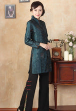 Muatkan imej ke dalam penonton Galeri, V Neck Floral Brocade Chinese Wind Coat
