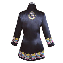 Muatkan imej ke dalam penonton Galeri, Stand Collar Floral Embroidery Silk Blend Chinese Wind Coat
