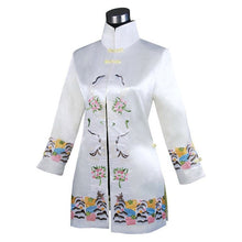 Muatkan imej ke dalam penonton Galeri, Stand Collar Floral Embroidery Silk Blend Chinese Wind Coat
