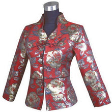 Muatkan imej ke dalam penonton Galeri, Spider Button Gilded Flowers Brocade Chinese Jacket
