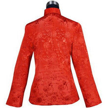 Muatkan imej ke dalam penonton Galeri, Reversible Black &amp; Red Brocade Auspicious Pattern Chinese Jacket
