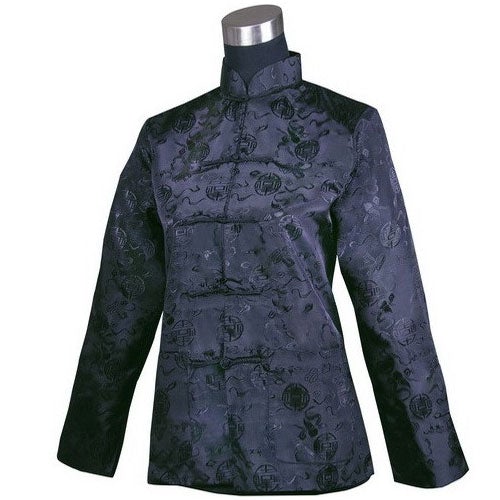 Reversible Black & Red Brocade Auspicious Pattern Chinese Jacket