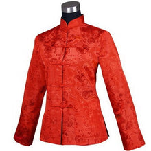 Load image into Gallery viewer, Reversible Black &amp; Red Brocade Auspicious Pattern Chinese Jacket
