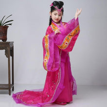 Muatkan imej ke dalam penonton Galeri, Floral Embroidery Kid&#39;s Chinese Princess Costume of Tang Dynasty
