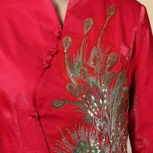 Muatkan imej ke dalam penonton Galeri, Phoenix Sequins Taffeta Chinese Jacket Mother&#39;s Coat
