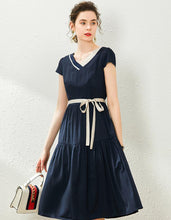 Load image into Gallery viewer, Navy Belt Dress
