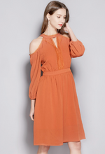 Load image into Gallery viewer, Rowena Off-Shoulder Chiffon Dress
