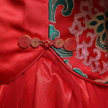 Load image into Gallery viewer, Short Sleeve Cheongsam Top Chiffon Skirt Chinese Wedding Dress
