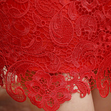 Load image into Gallery viewer, Off Shoulder Lace Up Back Knee Length Lace Chinese Wedding Dress
