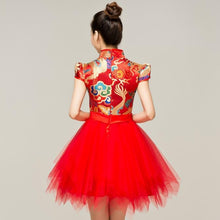 Load image into Gallery viewer, Dragon Pattern Brocade Top Tulle Skirt Chinese Wedding Dress
