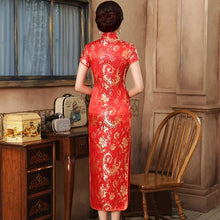 Muatkan imej ke dalam penonton Galeri, Paisley Pattern Brocade Traditional Cheongsam Chinese Wedding Dress
