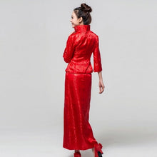 Muatkan imej ke dalam penonton Galeri, Phoenix Sequins 3/4 Sleeve Chinese Wedding Party Dress
