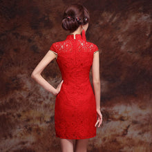 Muatkan imej ke dalam penonton Galeri, Phoenix Sequins Knee Length Lace Chinese Wedding Party Dress
