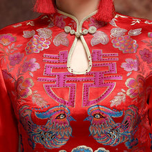 Load image into Gallery viewer, Mandarin Duck Pattern Long Sleeve Top Chinese Wedding Dress
