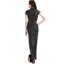 Load image into Gallery viewer, Illusion Neck Mandarin Collar Cheongsam Style Lace Prom Dress
