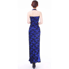 Load image into Gallery viewer, Strapless Cheongsam Style Lace Prom Dress with Key Hole Neck
