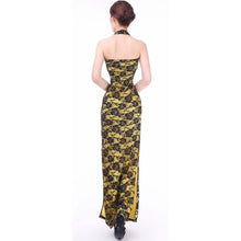 Load image into Gallery viewer, Strapless Cheongsam Style Lace Prom Dress with Key Hole Neck
