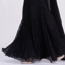 Load image into Gallery viewer, Mandarin Collar Illusion Neck &amp; Back Lace Prom Dress with Rhinestones &amp; Sequins
