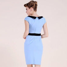 Muatkan imej ke dalam penonton Galeri, Cap Sleeve Knee Length Pencil Dress with Lapel
