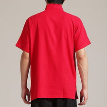 Load image into Gallery viewer, Dragon Embroidery Short Sleeve Signature Cotton Chinese Kung Fu Shirt
