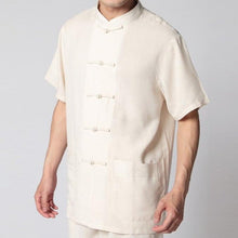 Load image into Gallery viewer, Mandarin Collar Short Sleeve Signature Cotton Chinese Shirt
