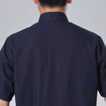 Muatkan imej ke dalam penonton Galeri, Auspicious Embroidery Short Sleeve Signature Cotton Chinese Shirt
