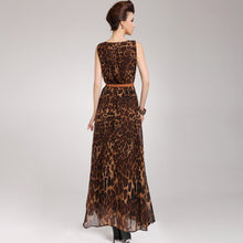 Load image into Gallery viewer, Leopard Print Full Length Chiffon Sun Dress
