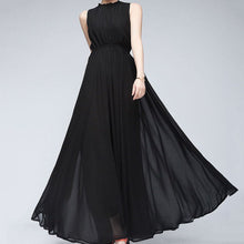 Load image into Gallery viewer, Elegant Halter Top Full Length Chiffon Sun Dress
