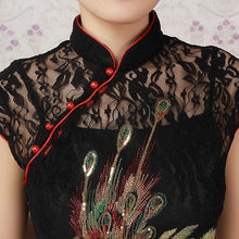 Load image into Gallery viewer, Phoenix Sequins Two Piece Lace Chinese Shirt
