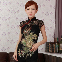 Load image into Gallery viewer, Phoenix Sequins Two Piece Lace Chinese Shirt
