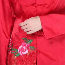 Muatkan imej ke dalam penonton Galeri, Floral Embroidery V Neck Chinese Jacket Mother&#39;s Coat
