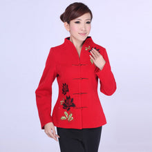 Load image into Gallery viewer, Floral Print V Neck Chinese Jacket Mother&#39;s Coat
