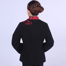 Load image into Gallery viewer, Floral Collar &amp; Cuff Wool Chinese Jacket Mother&#39;s Coat
