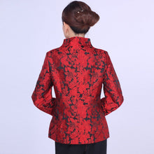 Muatkan imej ke dalam penonton Galeri, Floral Brocade Chinese Jacket Mother&#39;s Coat with Butterfly Button
