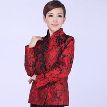 Muatkan imej ke dalam penonton Galeri, Floral Brocade Chinese Jacket Mother&#39;s Coat with Butterfly Button
