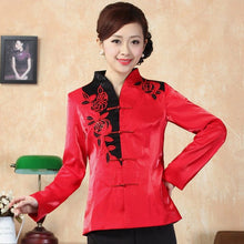 Muatkan imej ke dalam penonton Galeri, Floral Embroidery Taffeta Chinese Jacket Mother&#39;s Coat
